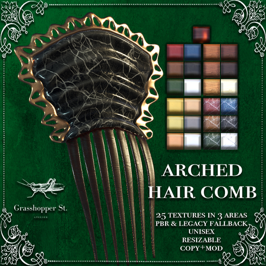 Grasshopper St Arched Hair Comb