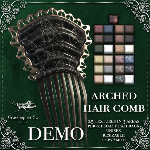 Grasshopper St Arched Hair Comb DEMO