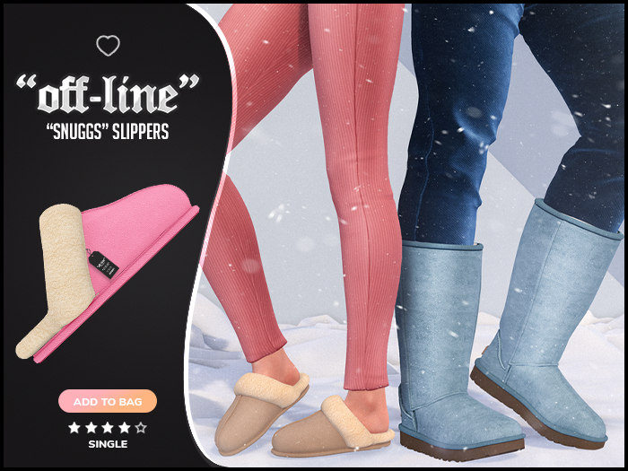 "Off-Line" x "Snugg" Slippers / Pinky