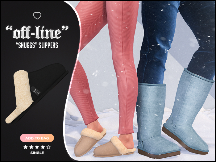 "Off-Line" x "Snugg" Slippers / Black