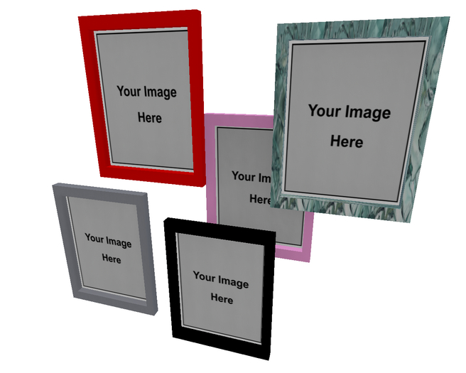 Picture Frame *Add Your Image* 5 Pack ~ Black ~ Red ~ Pink ~ Gray ~ Glass