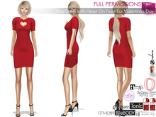 Full Perm Female Heart Cutout Short Sleeves Mini Red Dress for Maitreya 5.3 LaraX Ebody Reborn Legacy Belleza Slink