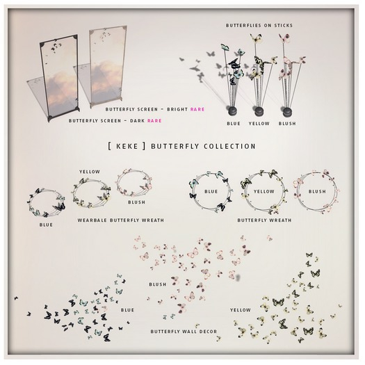 [ keke ] butterfly wreath - blue