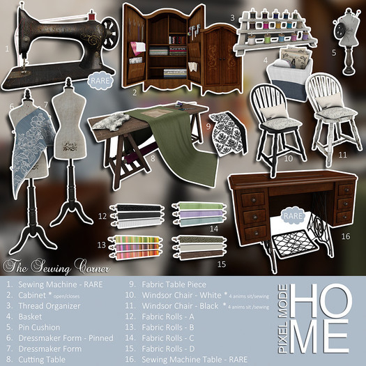 [PM]Pixel Mode - The Sewing Corner  - Windsor Chair White