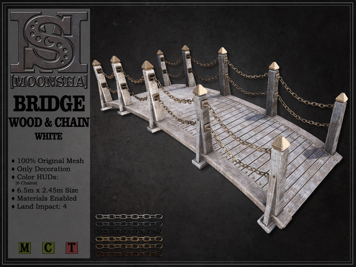 [MoonSha] Bridge Wood & Chain - White [DECOR]