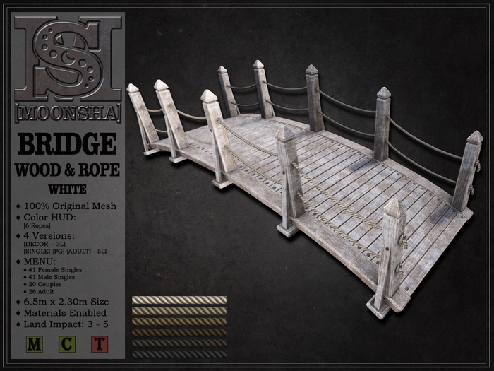 [MoonSha] Bridge Wood & Rope - White