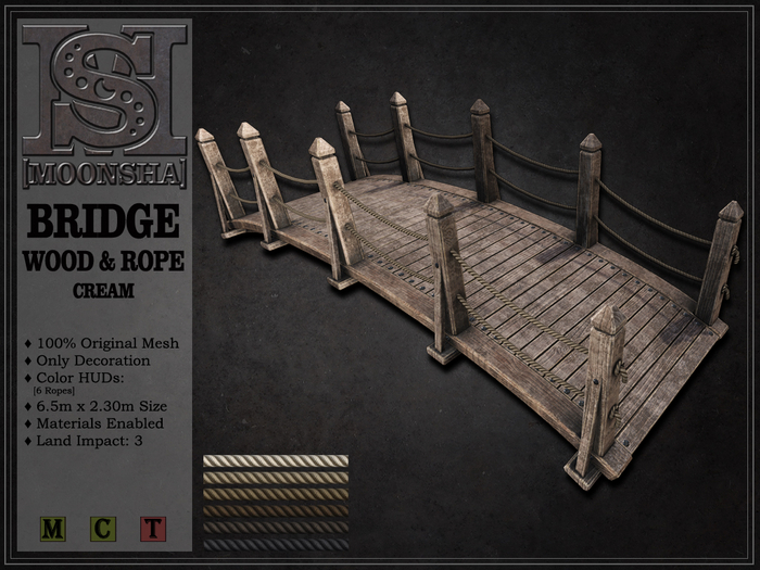 [MoonSha] Bridge Wood & Rope - Cream [DECOR]