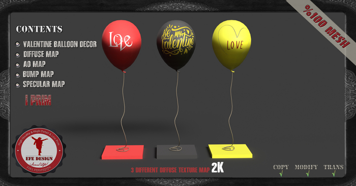 (Efe Design) Valentine Balloon Decor Fatpack Fullperm