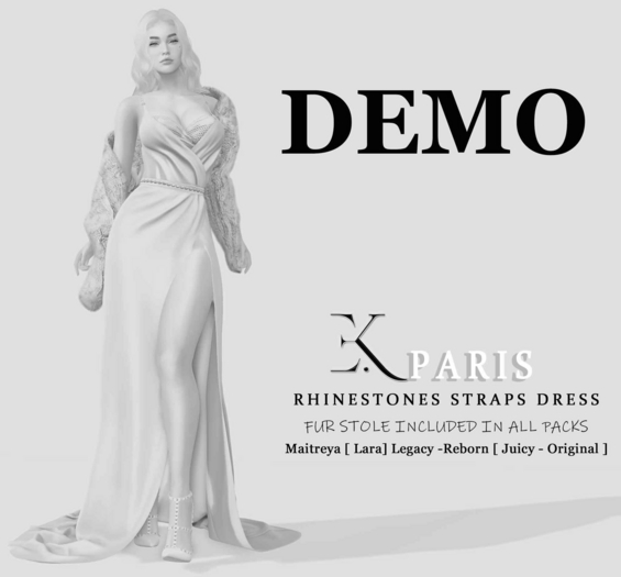 E.K - Paris - Rhinestone Straps Dress - DEMO {ADD - ME }