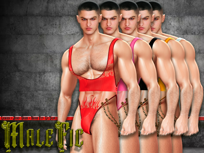 !!MaleFic Bodysuit Fire- FATPACK