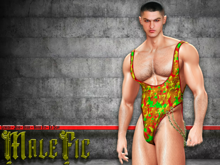 !!MaleFic Bodysuit Fire-COLORFUL CAMOUFLAGE