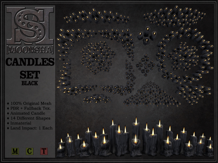 [MoonSha] Candles Set - Black