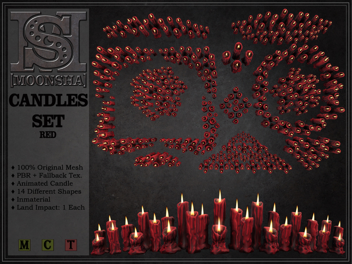[MoonSha] Candles Set - Red