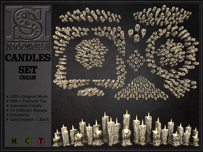 [MoonSha] Candles Set - Cream