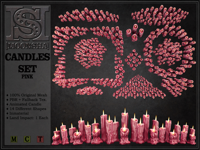 [MoonSha] Candles Set - Pink