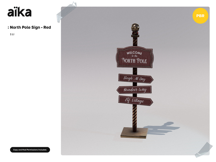 aika - North Pole Sign - Red (add)
