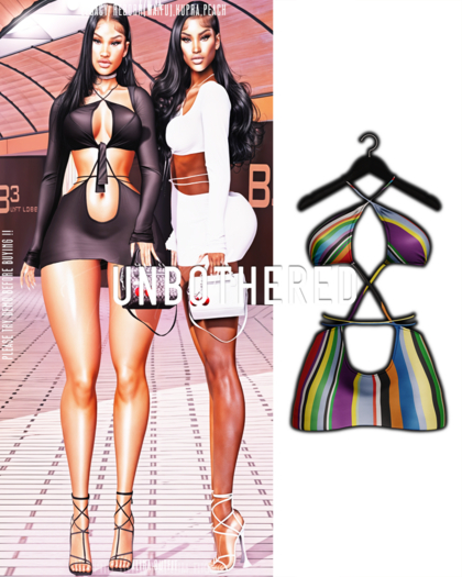 Unbothered-Alina Mini Dress.  (Stripes)