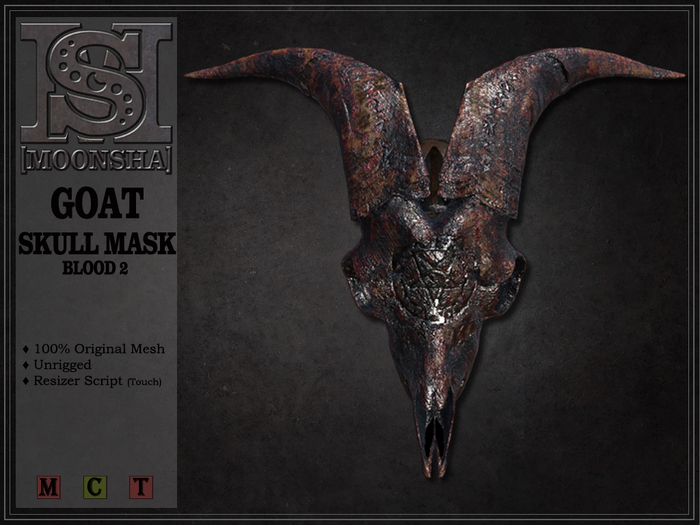 [MoonSha] Goat Skull Mask - Blood 2