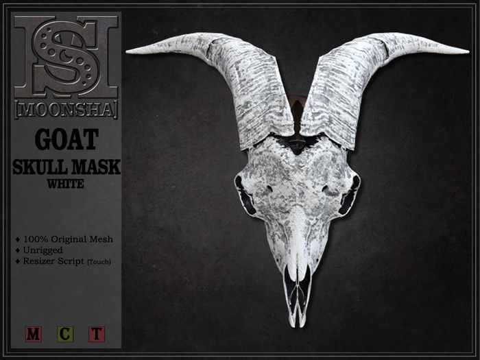 [MoonSha] Goat Skull Mask - White
