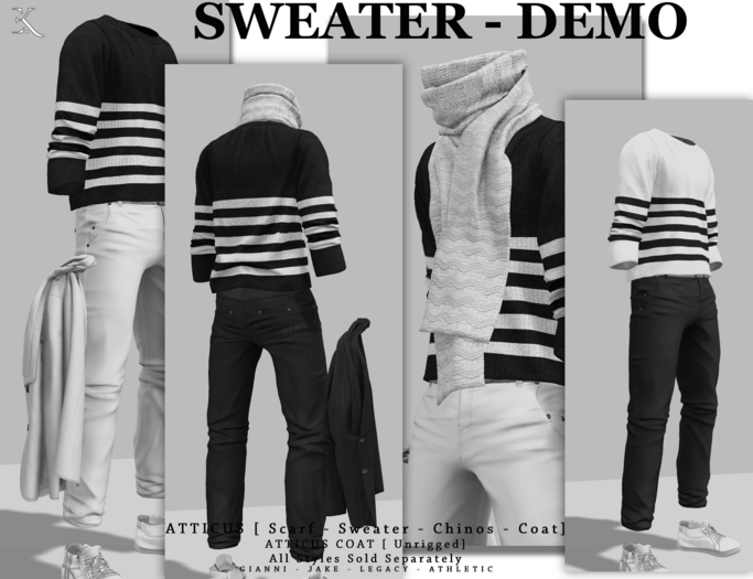 E.K - Atticus Stripes Sweater - FATPACK {ADD - ME }