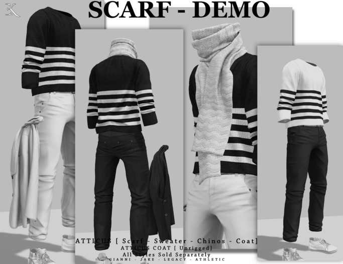 E.K - ATTICUS - Wrapped Scarf - DEMO {ADD - ME }