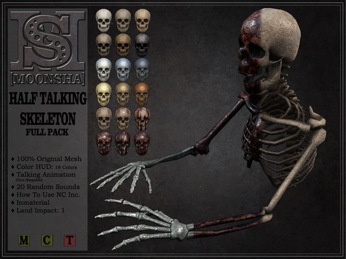 [MoonSha] Half Talking Skeleton - Full Pack