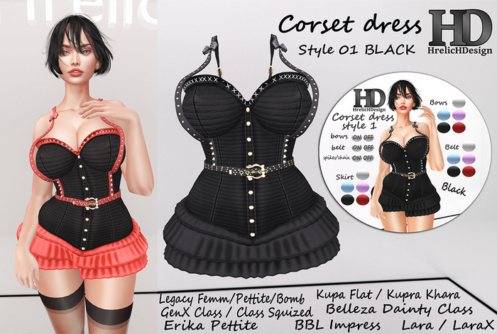 HrelicHDesign Corset dress BLACK 01 Style