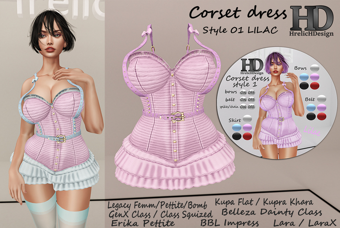 HrelicHDesign Corset dress LILAC 01 Style