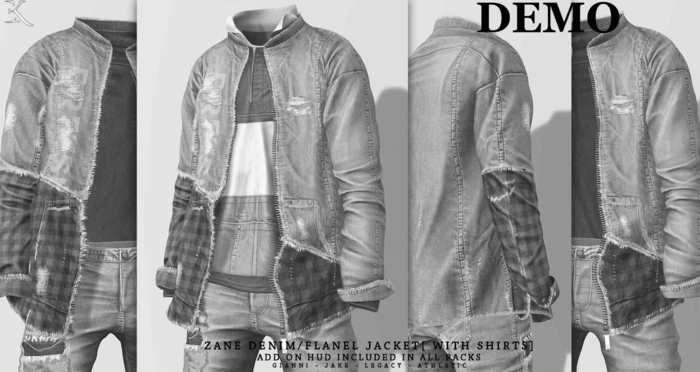 E.K - Zane - Denim/Flanel Jacket - DEMO {ADD - ME }