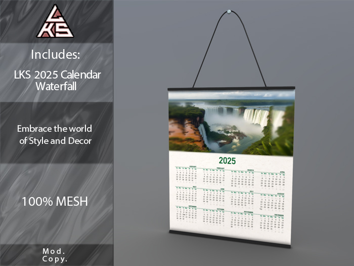 LKS 2025 Calendar Waterfall Brazil