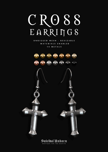 -SU!- Cross Earrings