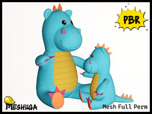 Meshuga PBR Blaze the Dragon Plush Toy FULL PERM MESH