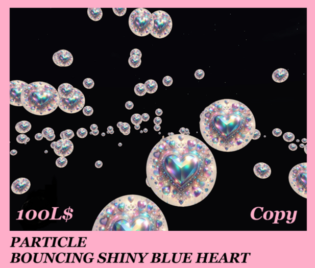 PARTICLE BOUNCING SHINY BLUE HEART