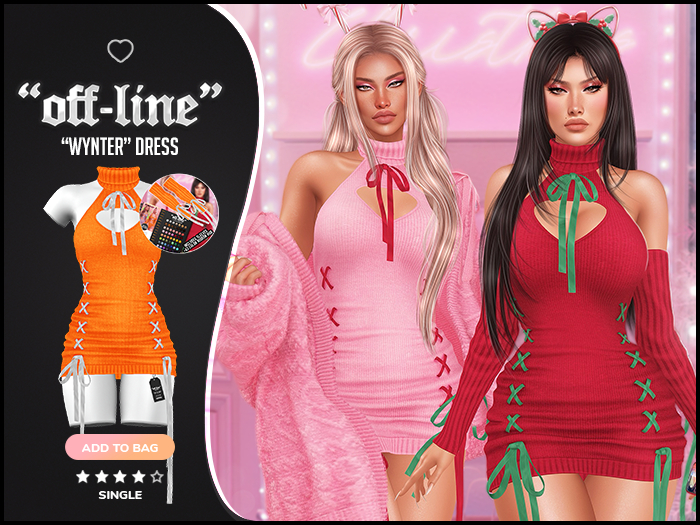 "Off-Line" x "Wynter" Dress / Tangerine