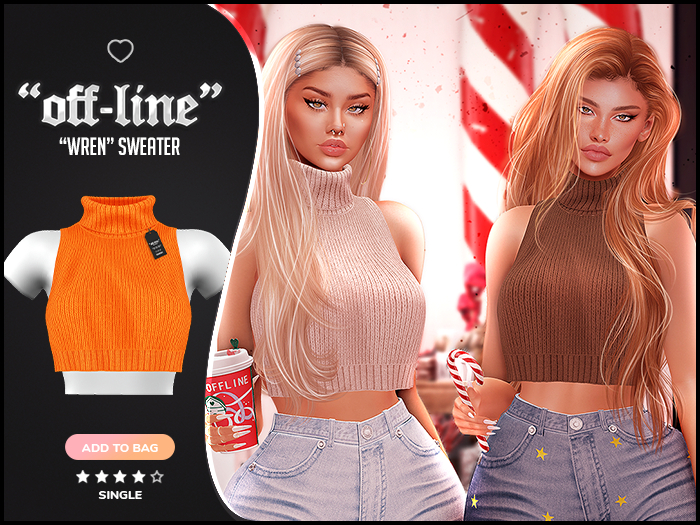 "Off-Line" x "Wren" Sweater / Tangerine