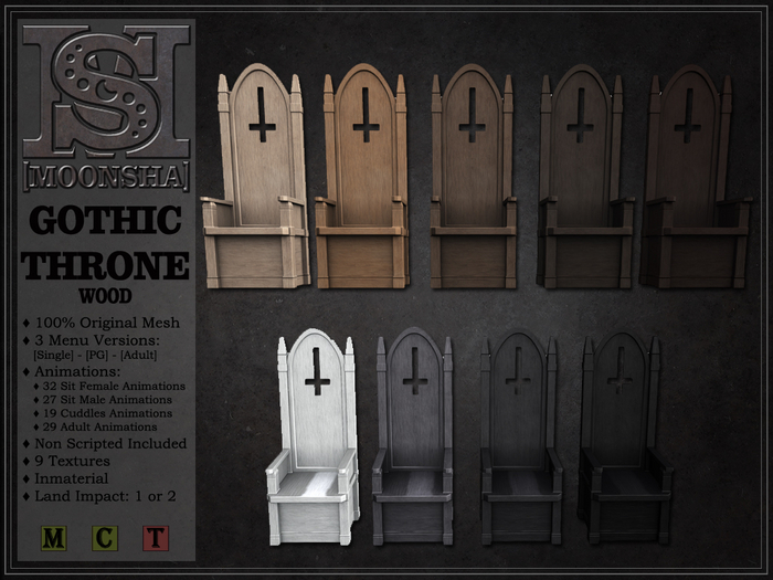 [MoonSha] Gothic Throne - Wood FULL PACK
