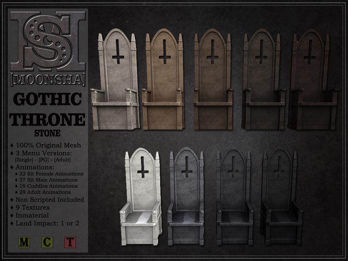 [MoonSha] Gothic Throne - Stone FULL PACK