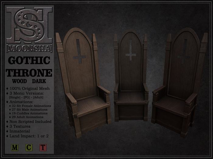 [MoonSha] Gothic Throne - Wood Dark