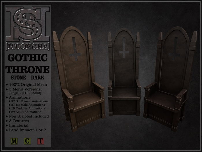 [MoonSha] Gothic Throne - Stone Dark