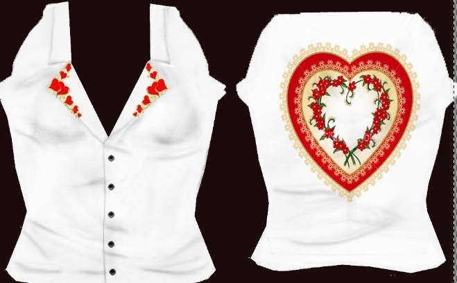 Valentine hearts collar chemise 
