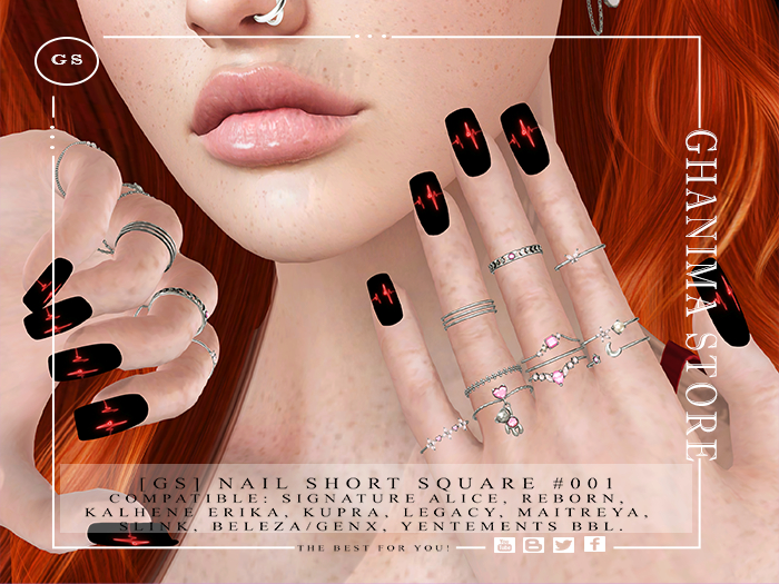 [GS] Nail - Short Square # 001