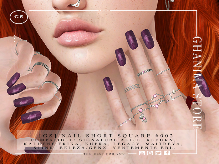 [GS] Nail - Short Square # 002