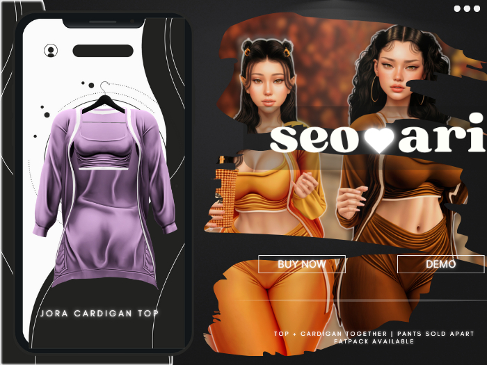 seoari . Jora Cardigan/Top Lilac - [ADD]