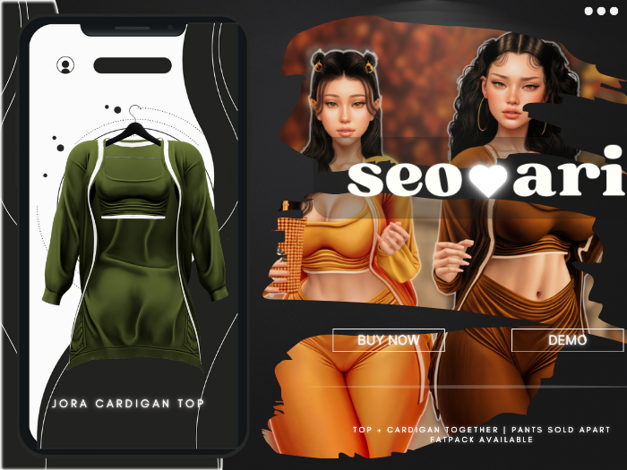 seoari . Jora Cardigan/Top Olive - [ADD]