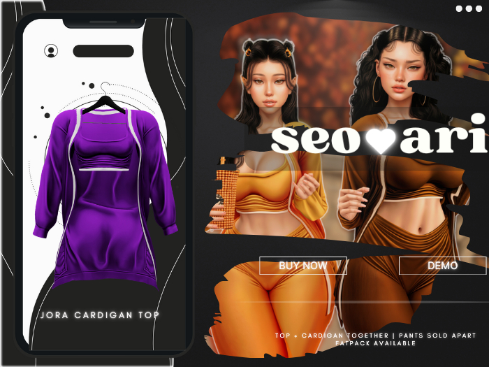seoari . Jora Cardigan/Top Purple - [ADD]