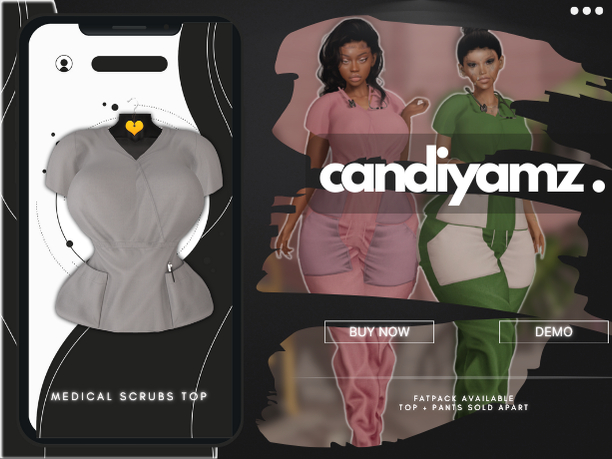 *CY* Medical Scrubs . Grey . Top // (Add)