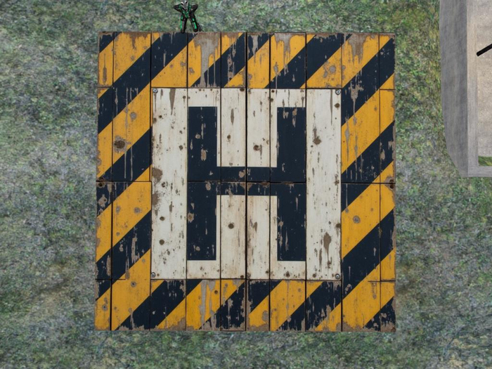 helipad warning wood