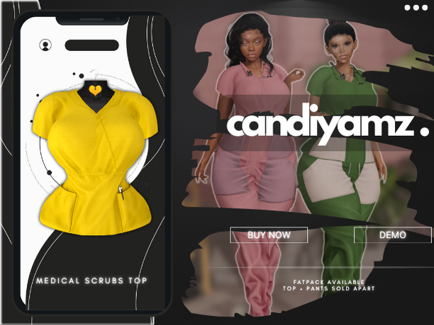 *CY* Medical Scrubs . Banana . Top // (Add)