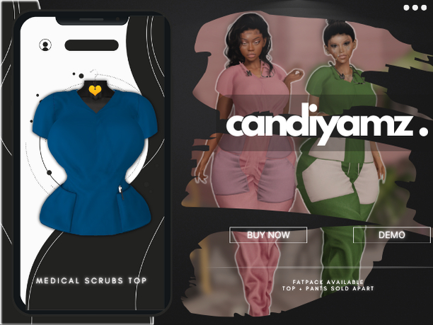 *CY* Medical Scrubs . Blueberry . Top // (Add)