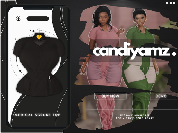 *CY* Medical Scrubs . Blackberry . Top // (Add)